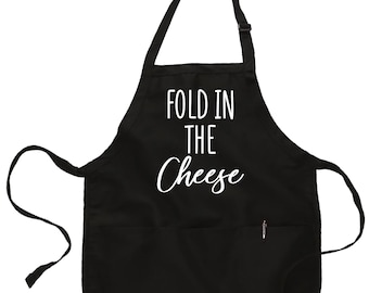 Kitchen Unisex Aprons-Nine Famous Quotes Designs-Medium Length-FREE MASK-SC Favorite Quotes-Hostess gift-Fold In The Cheese