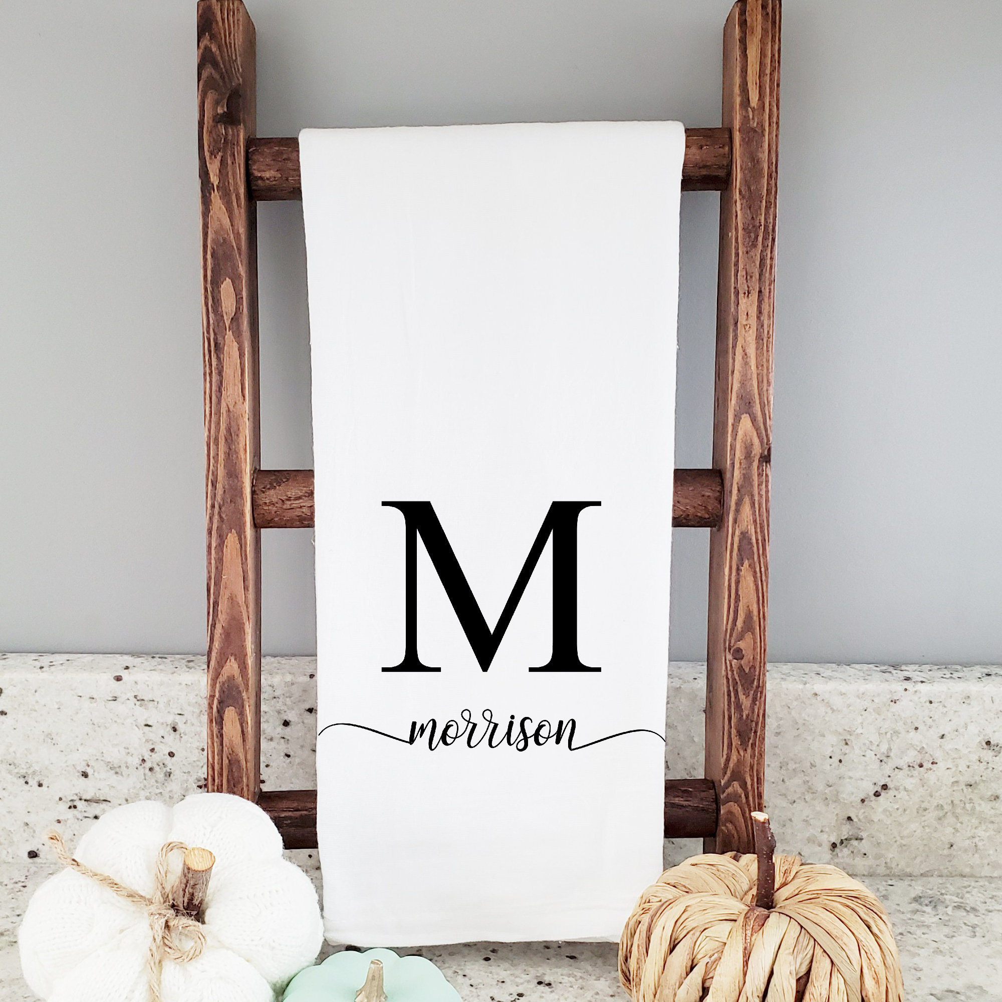 Personalized Tea Towel, Personalized Dish Towel, Initial Dish Towel, …