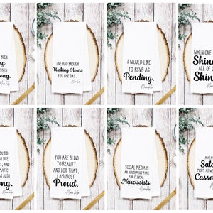 Moira Rose's Favorite SC's Quotes Kitchen Towels Bundle-Pick 2 From 12 Quotes-Christmas Funny Gift, Housewarming Gift, Best Gift, Home Décor