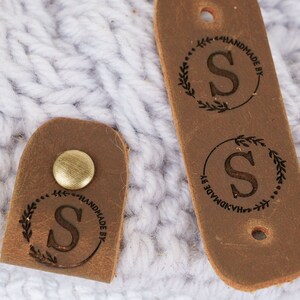 Custom Name Real Leather Tags,Handmade Crochet Labels,Business Labels for Hats,Personalized Tags for Knitted Hats,Tag for DIY Leather Maker