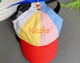Personalized Spinning Propeller Hats for Pets, Funny Propeller Helicopter Hat for Cats Dogs, Custom Embroidered Pet Baseball Hats, Dog Gifts