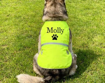 Personalisierte reflektierende Haustierweste, individuell gestickter Name und niedliche Pfotenabdruck-Hundeweste, perfekte Geschenke für Tierbesitzer an Geburtstagen / Feiertagen