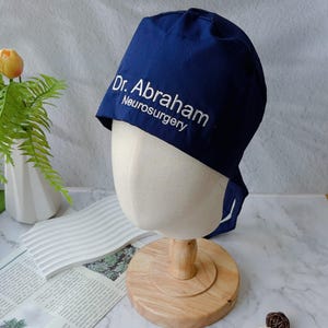 Personalized Name Scrub Cap,  Embroidered Text Surgical Caps, Custom Physician Scrub Cap, Orthopedic Surgeon Cap, Medical Apparel,Nurse Gift