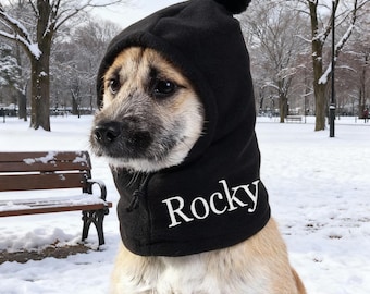 Bonnet personnalisé pour animal de compagnie avec nom brodé, nom personnalisé chat et chien, chapeaux chauds d'hiver pour chien, accessoires pour animaux de compagnie, cadeaux pour chats et chiens