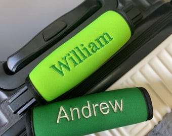 Embroidered Name Luggage Handle Wrap, Custom Name Suitcase Cover, Luggage Identifier for Easy Recognition,Travel Gift for Friends and Family