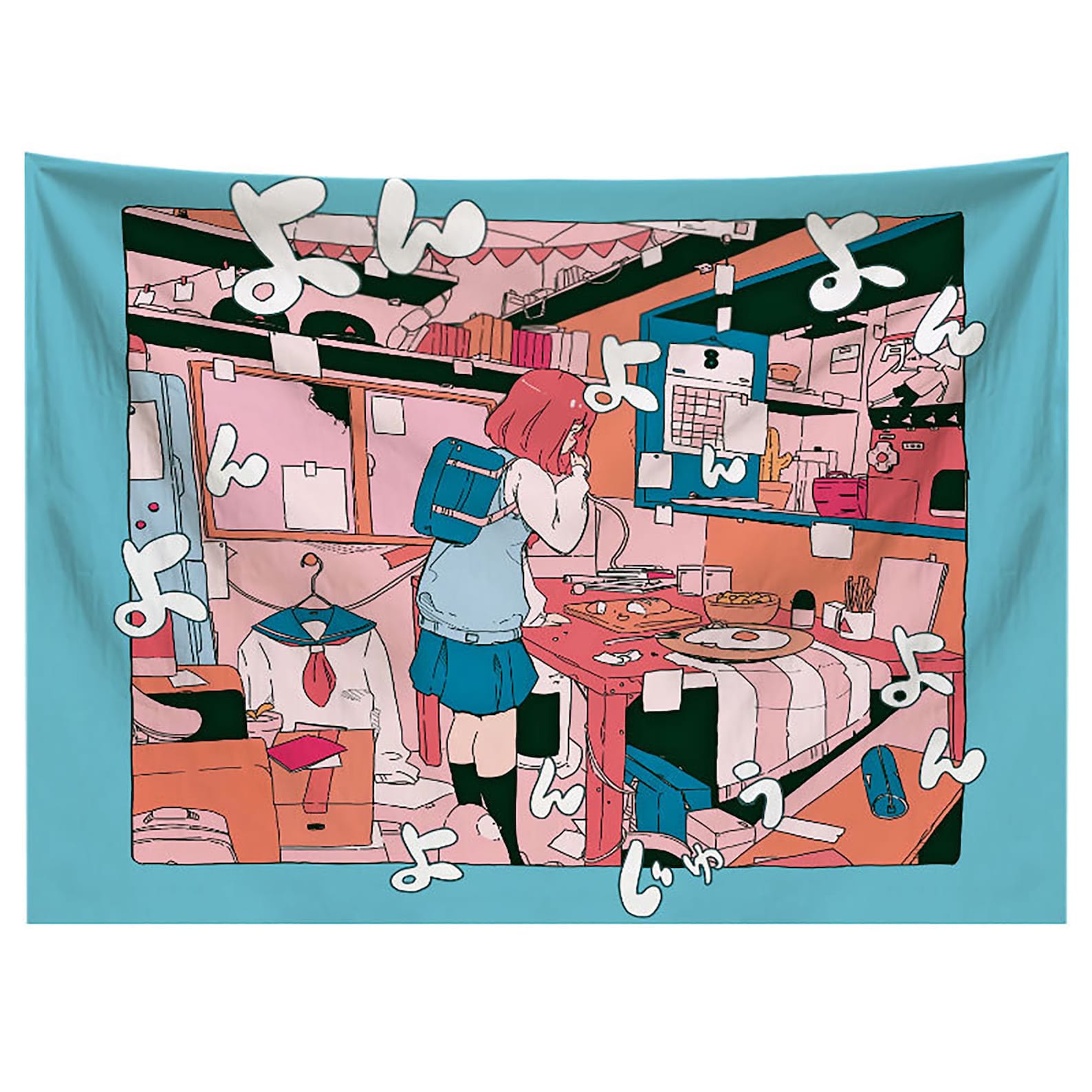4style Girl Tapestry/anime Wall Hanging/japanese Style Etsy