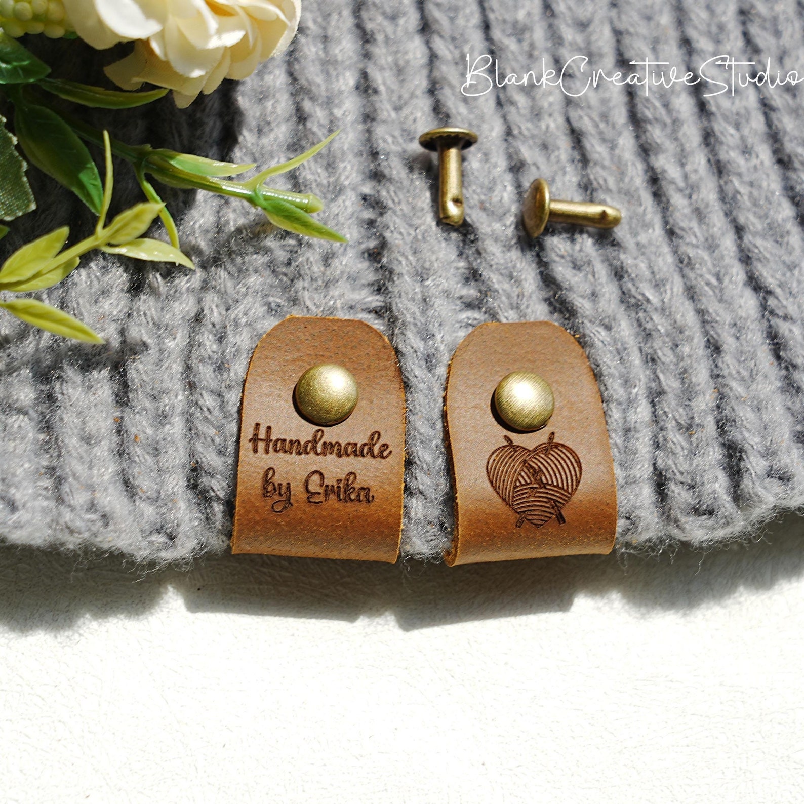 Image of Custom Tags - Real Leather - BlankCreativeStudio