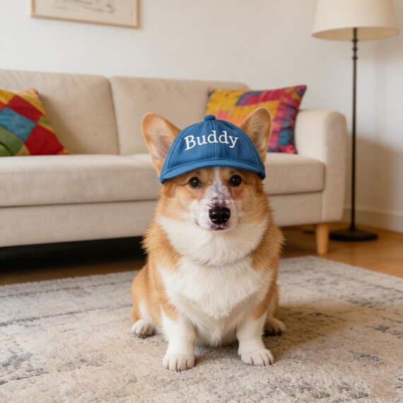 Personalized Dog Hat with Name, Custom Embroidered Name Pet Baseball Cap, Cute Dog Sun Visor Hat, Adjustable Puppy Cap with Ear Holes, Gifts