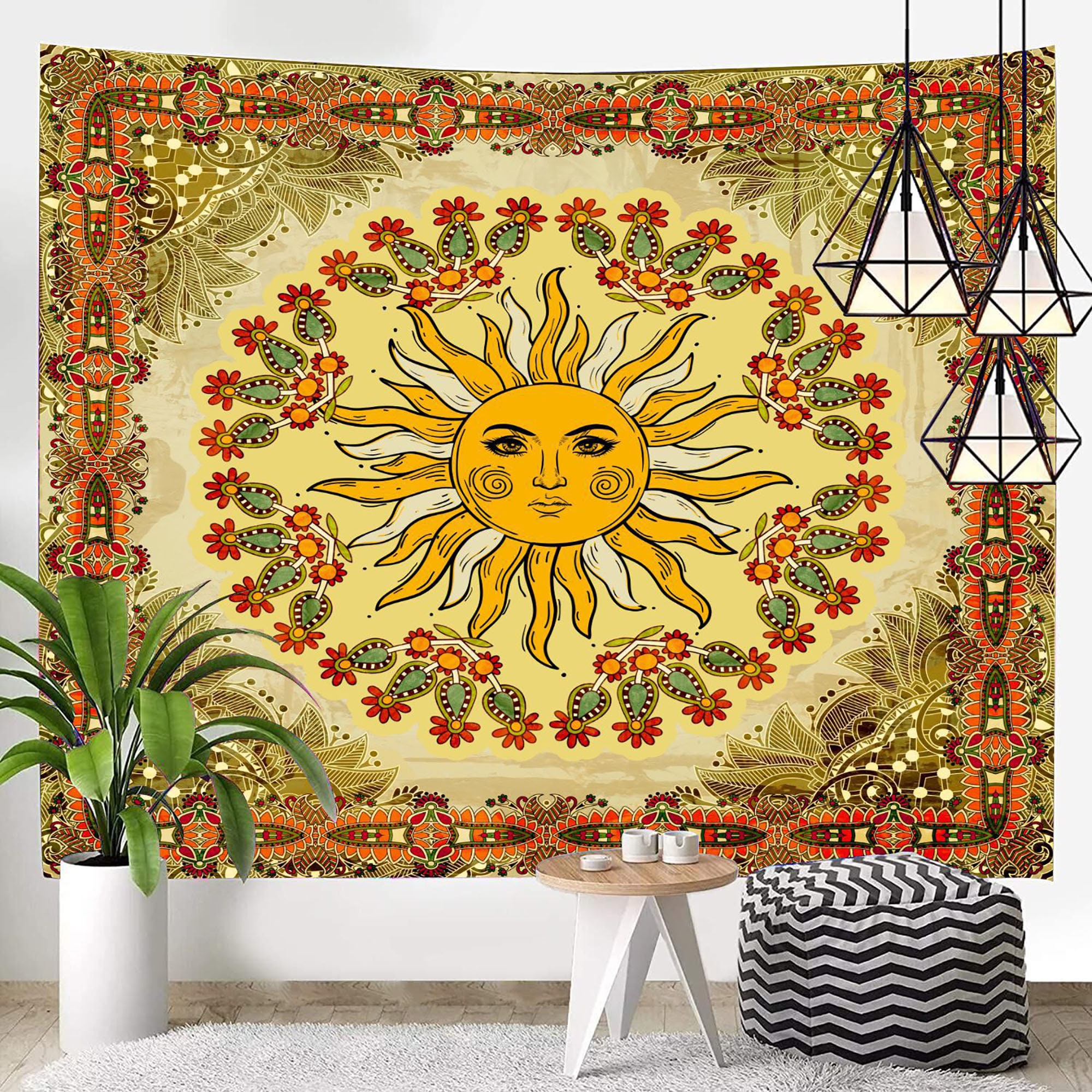 Sun Tapestry/Mandala Wall Hanging/Indian Style Tapestry/Tarot Etsy