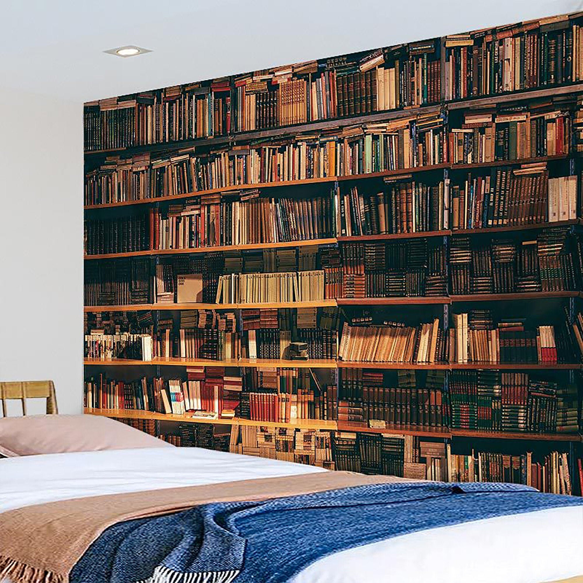 Library Bookshelf Tapestry/Art Wall Hanging/Pattern Etsy