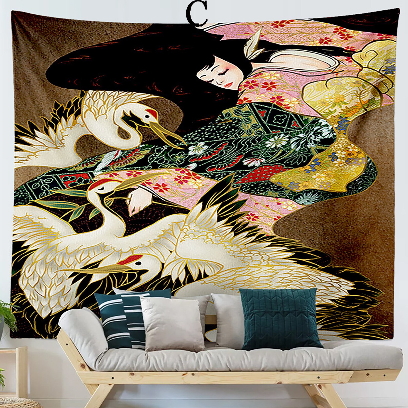 Japanese ArtTapestryWatercolor TapestryModern TapestryWall Etsy