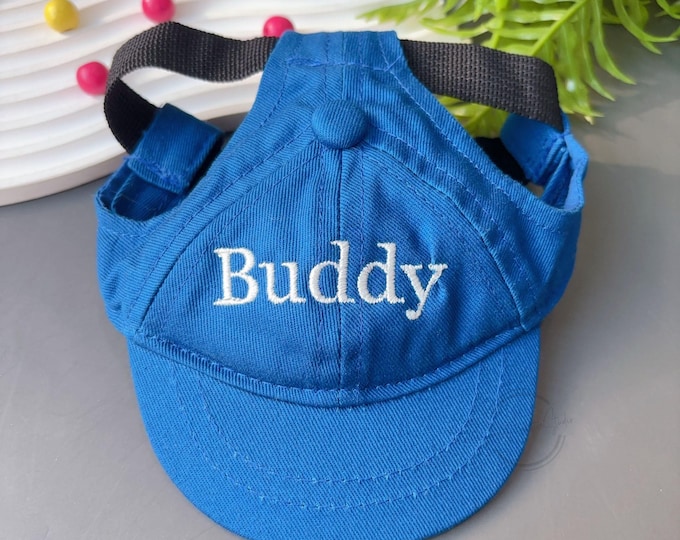 Custom Embroidered Name Caps for Dog, Personalized Hats with Name for Cats and Dogs, Adjustable Baseball Pets Hats, Dog Accessories, Gifts