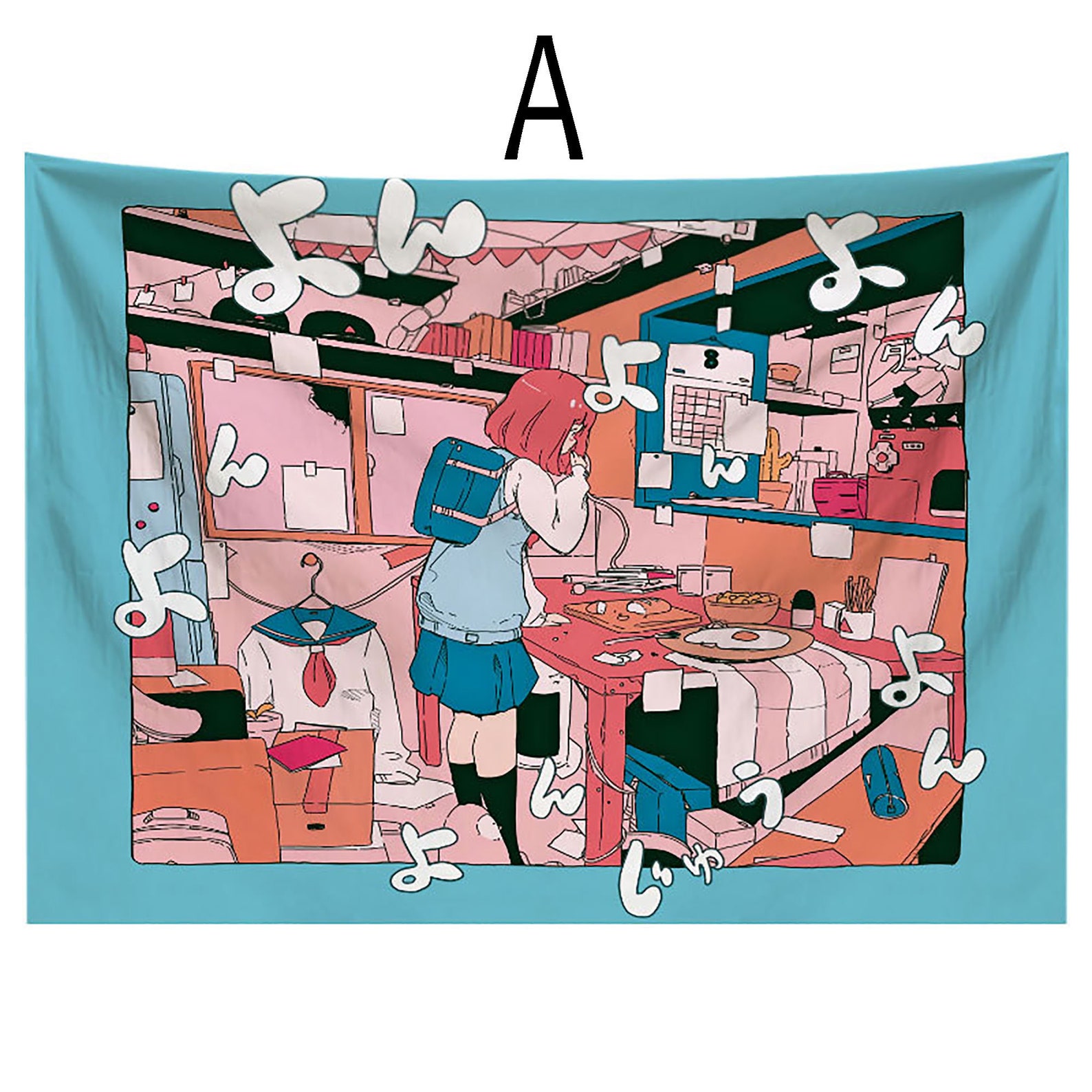 4style Girl Tapestry/anime Wall Hanging/japanese Style Etsy