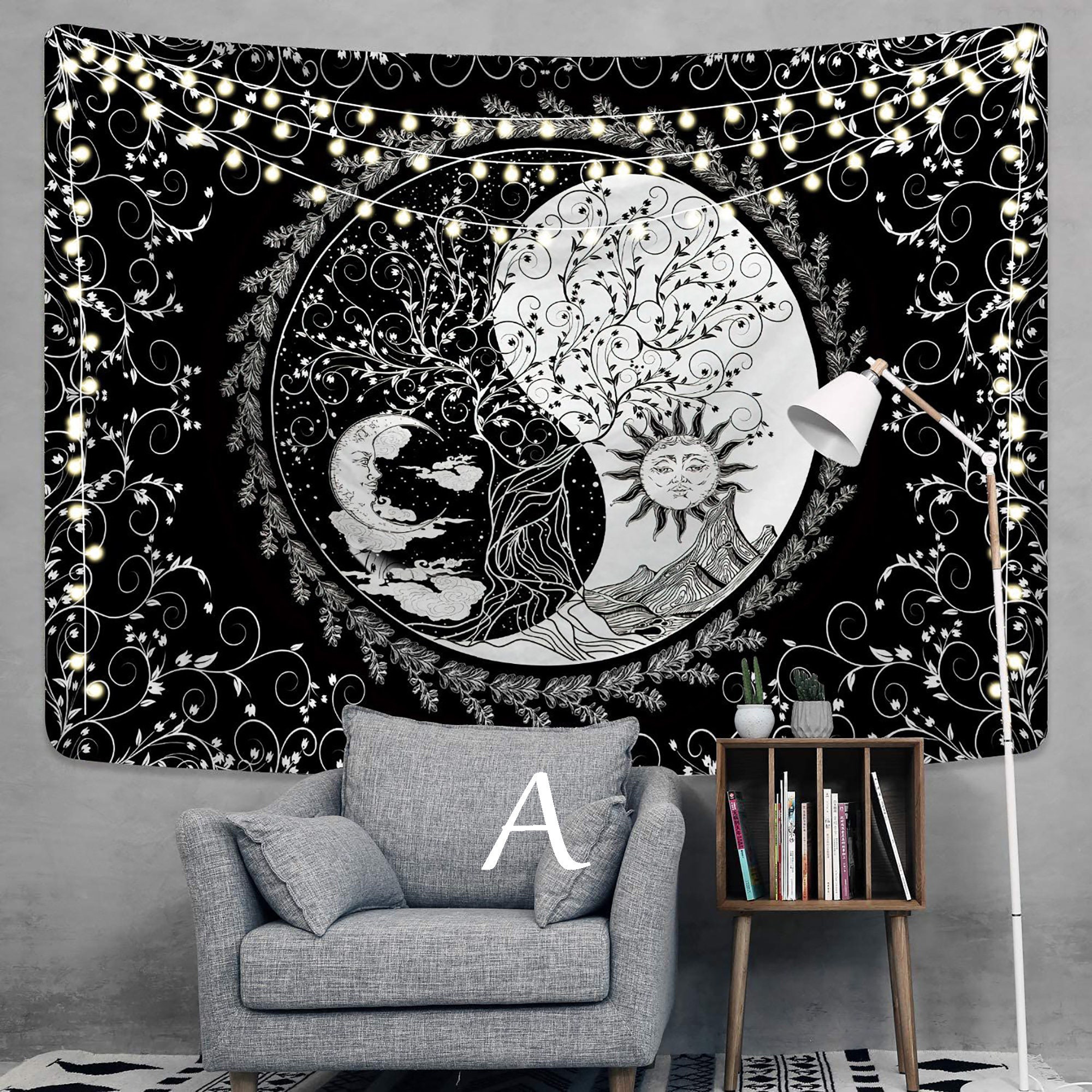 Yin Yang Tai Chi Mandala Tapestry/ Wall Hanging/ Mandalas | Etsy