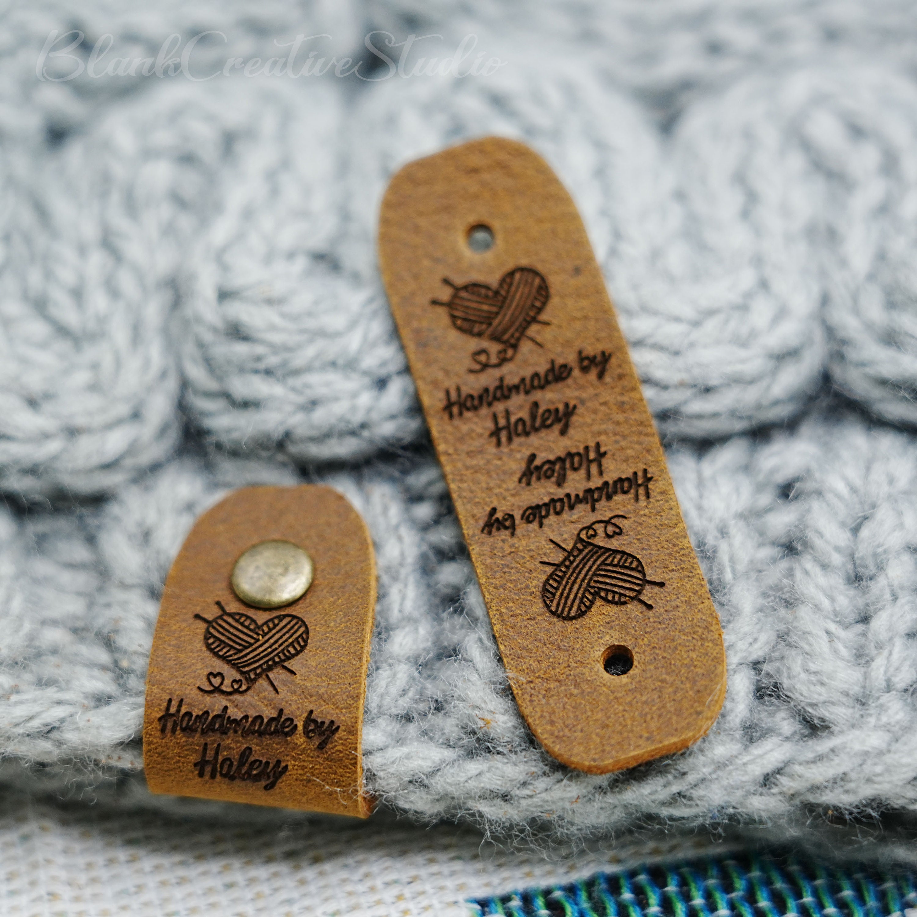 Made With Love Leather Tags for Knit and Crochet Hats Sweaters & More -  Independent Yarn Shop — Sister-Arts Studio