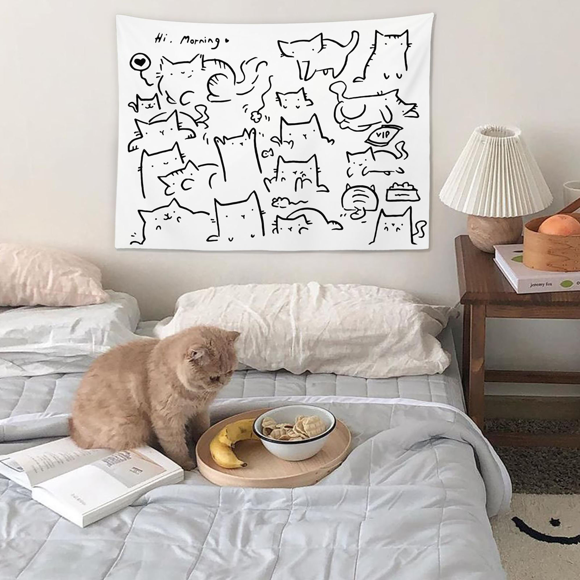 Cat Tapestrywall Art Tapestryanimal Wall Hanging Funny Wall Etsy