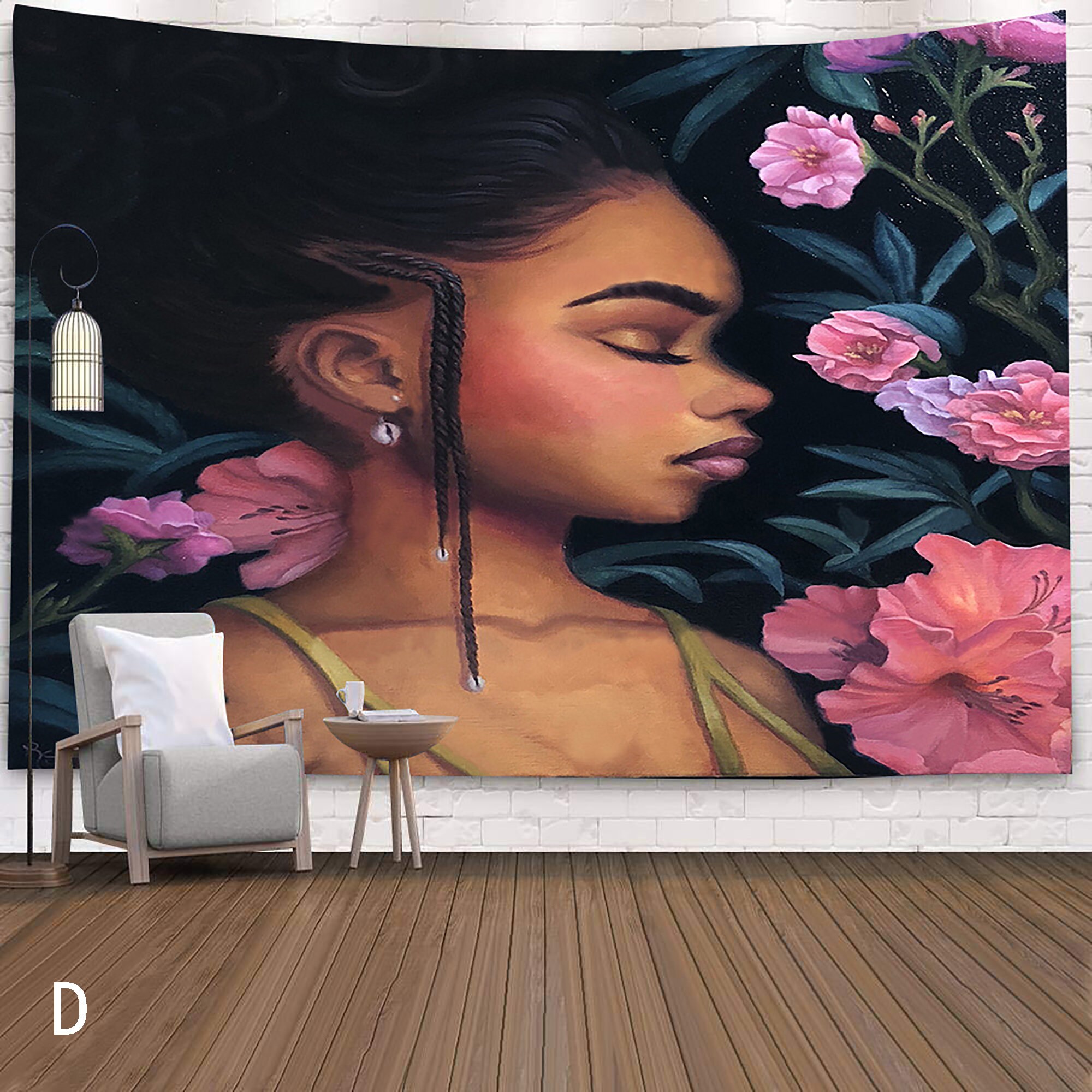 Black Art Tapestry Wall Tapestry Black Girl Afro Girl Etsy