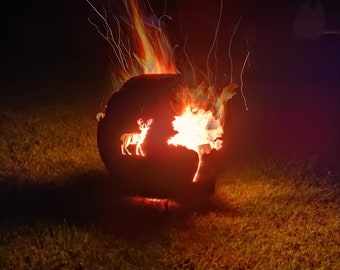 Burning forest firepit