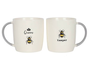 Queen Bee and Bee keeper mug set in gift box