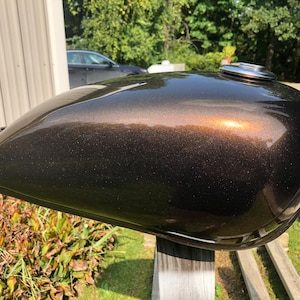 Custom painted extra flake copper metallic Suzuki GN125 250 motorcycle gas tank