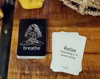 BREATHE Affirmation Card Deck, Mindfulness, Spirituality, Encouragement, Positive, Self-Love, Mantra Cards, Inspirational Cards