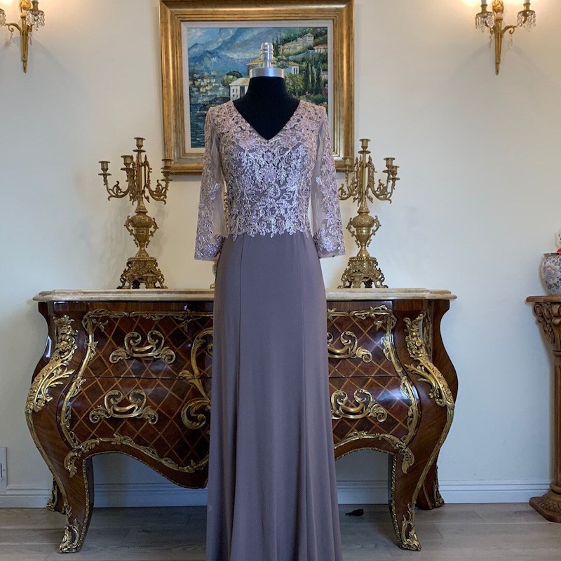 petite grandmother of the bride dresses Amazon.com: LEEZHOO Tea Length Grandmother of The Bride Dress with Sleeve  Floral Lace Chiffon Light-Blue Evening Dresses for Women Elegant Classy-US  14 : Clothing, Shoes & Jewelry