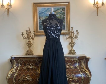 Women’s formal embroidery beaded bodice evening prom dress