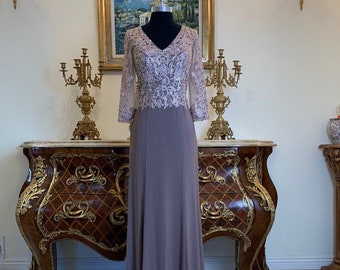 Meier Collection mother of bride embroidery formal evening dress