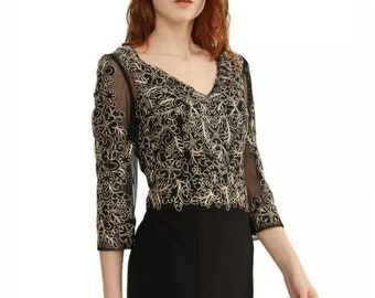 Women’s Formal Embroidery Bodice Mother of bride Long Evening dress