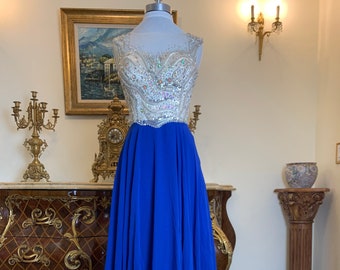 Special Occasion Formal Open Back Illusion beaded long Evening Gown prom Dress