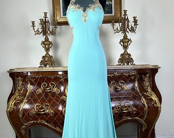 Illusion stretch embroidery beaded bodice evening prom dress
