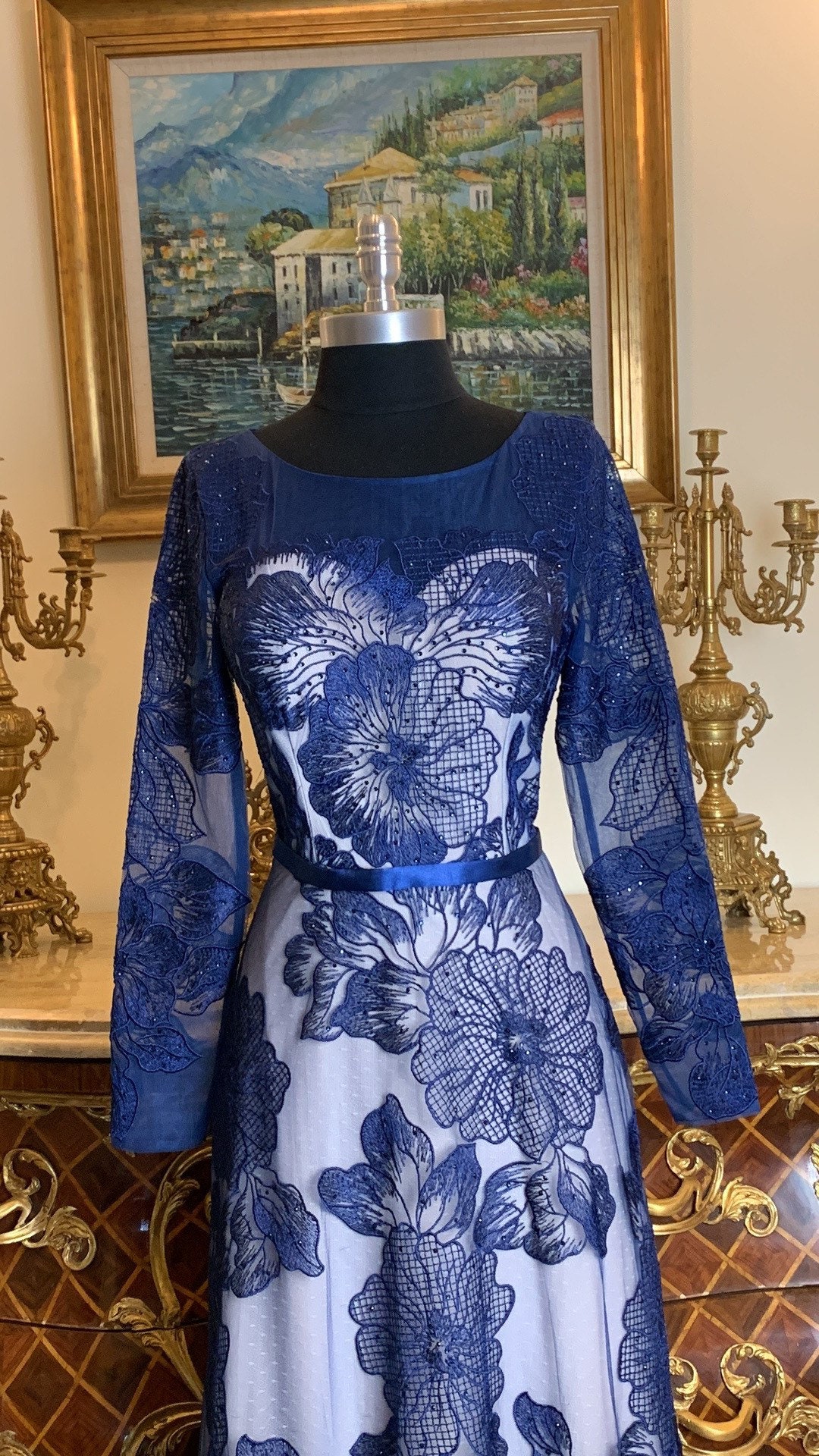 Meier Collection formal embroidery beaded evening dress