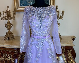 Vestido de fiesta de noche con bordado formal de la colección Meier