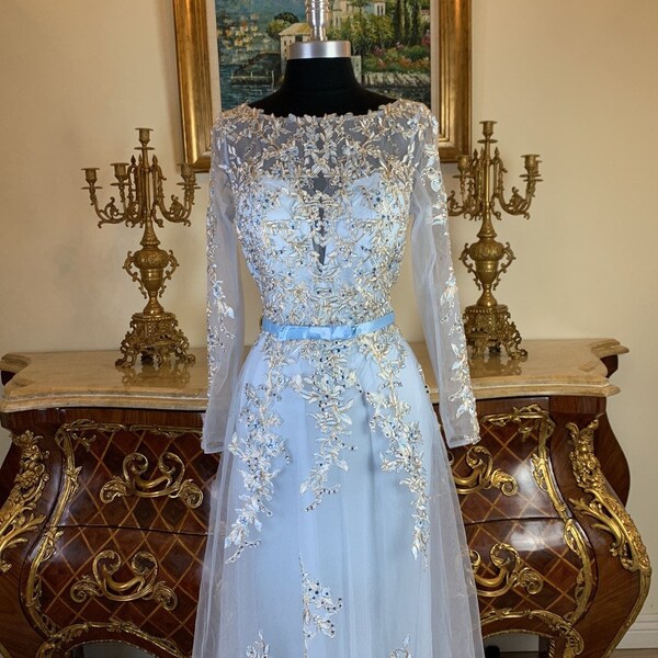Meier Collection formal embroidery evening prom dress