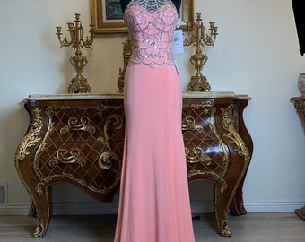 Meier collection Stretchy formal beaded evening party prom dress