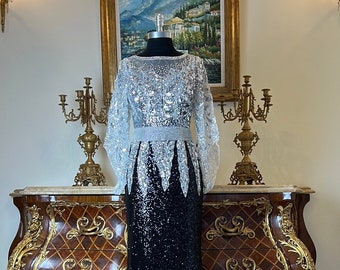 Women’s all over sequins evening formal prom dress