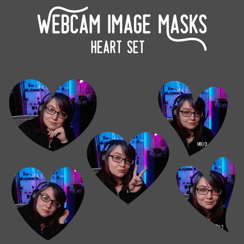 35 Heart Set cam Shapes for Streamers cam Image Masks Etsy UK
