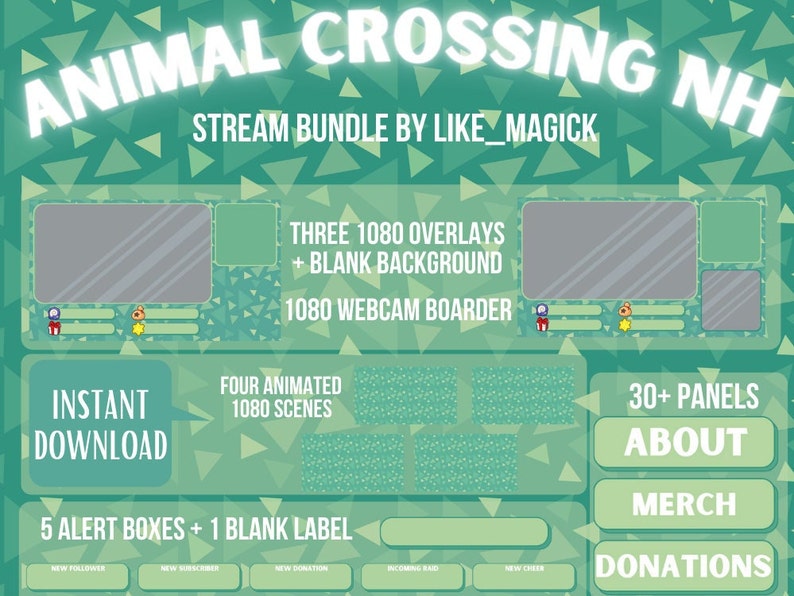 Animated Animal Crossing Overlay Set for Twitch Streamers - Etsy