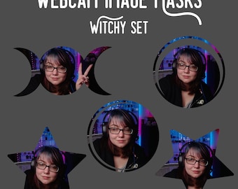 Witchy Set Webcam Shapes for Streamers - 5 Webcam Image Masks for Twitch Streamers - Overlay - Image Filter - Twitch - How To Stream Guide