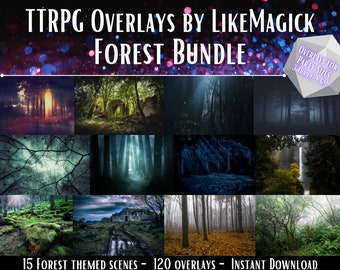 120 Forest Overlays for TTRPG Streamers - 120 Overlay Bundle - D&D Overlays for Multiple Party Sizes - Overlays for Twitch Instant Download