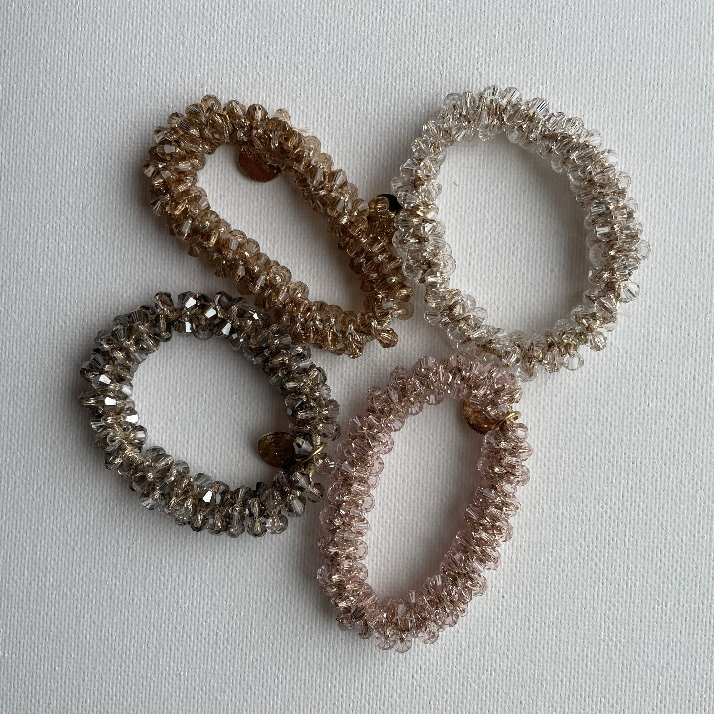 Rhinestone Crystal Hair Rope White Gray Bronze Pink Etsy