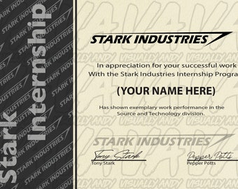 Personalised Stark Internship Print (A4)