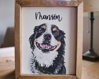 Hand-Painted Framed Pet Portrait, Custom Acrylic Pet Painting, Custom Pet Gift