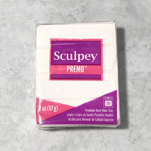 Sculpey Premo petit bloc d’argile polymère blanc de 2 oz (57 g), neuf, inutilisé, non ouvert, frais