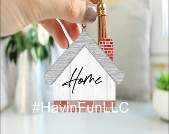 2 in house shaped sublimation blanks/ sublimation key chains/ house key chain ready to design/ sublimation mdf