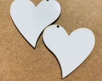 Orecchini a cuore curvi, Spazi vuoti a sublimazione,, orecchini per sublimazione, orecchini in bianco