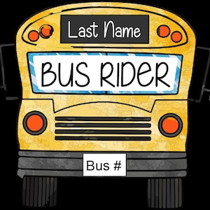 Editable School Bus/car Rider Bag Tags: Back to School Digital Download ...