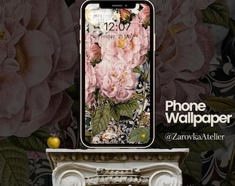 Floral Aesthetics iPhone Wallpaper - Pink Roses