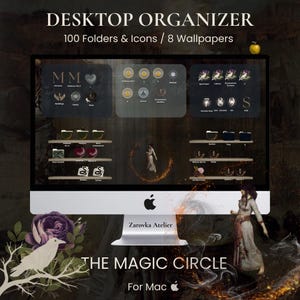 Mac Desktop Wallpaper Organizers - The Magic Circle - Screen Customization Instant Download