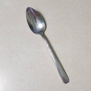 Puede incluir: Una cucharadita de plata con un cuenco redondeado y un mango decorativo.